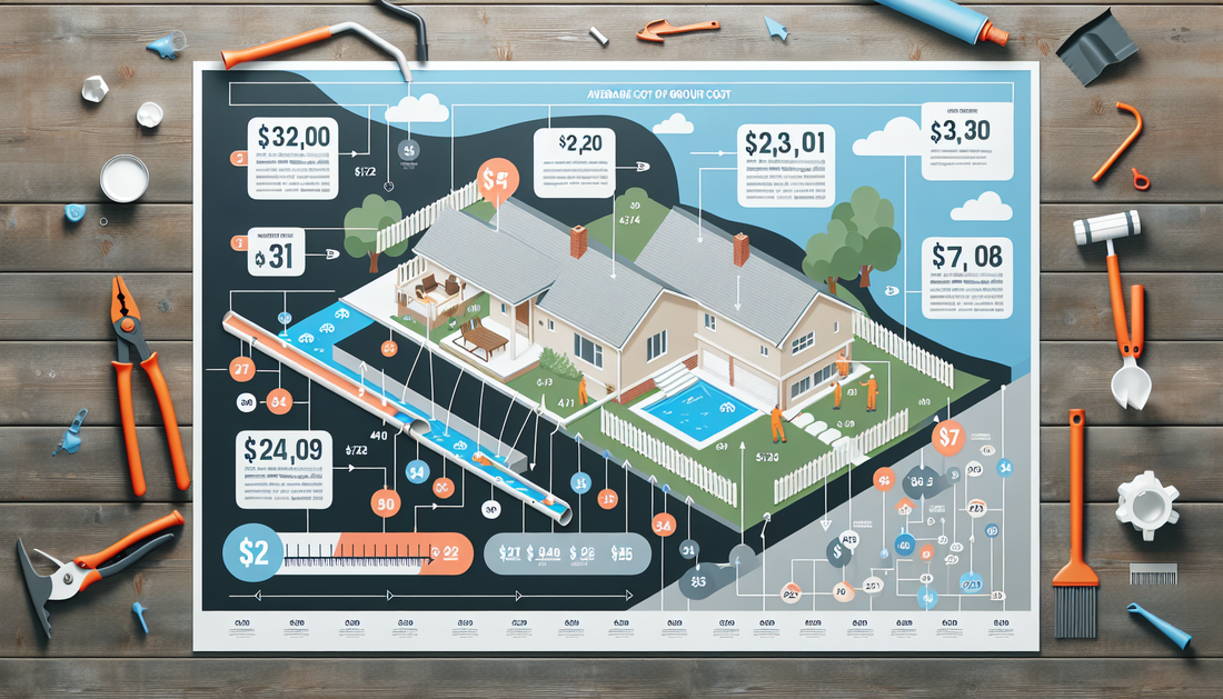 Visualize an infographic explaining the average cost of gutter cleaning in various regions. Include a map of the areas with numbers signifying the cost. Display pictures of typical houses, with detail